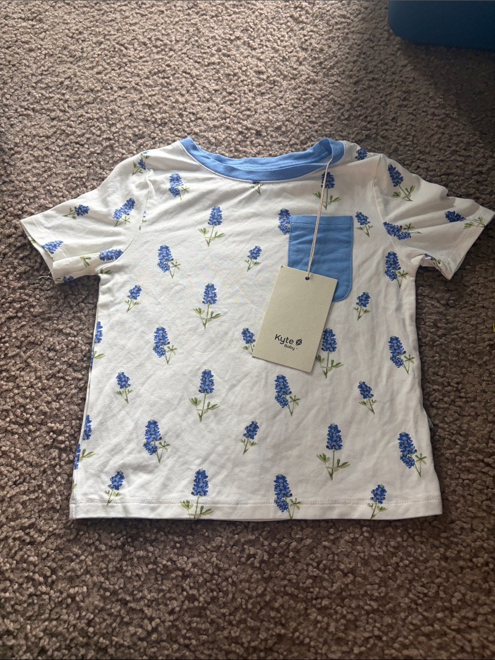 B69 Kyte Baby Pocket Tee, 5t NWT Lavender Print